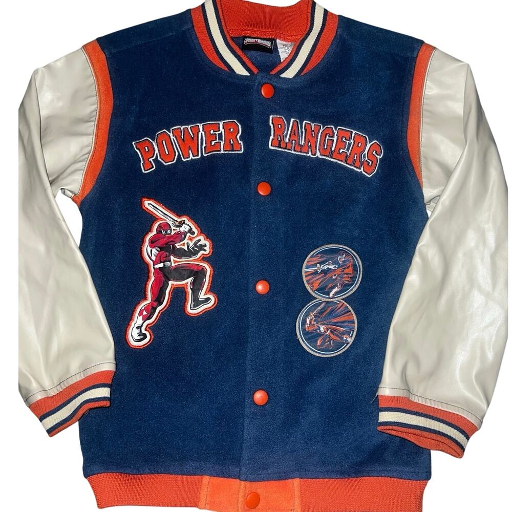 Vintage Power Ranges Varisity Jacket size boys size 7. RARE. Blue, Orange, white